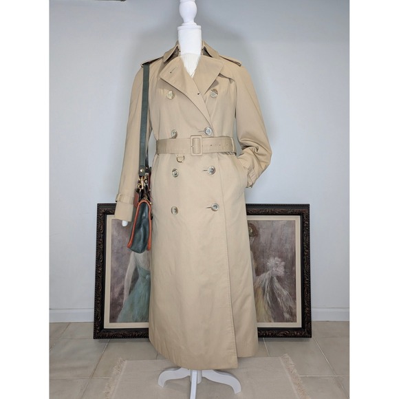 Aquascutum London Jackets & Blazers - Saks Fifth Avenue Aquascutum Double Breasted Belted Beige Trench Coat Vintage